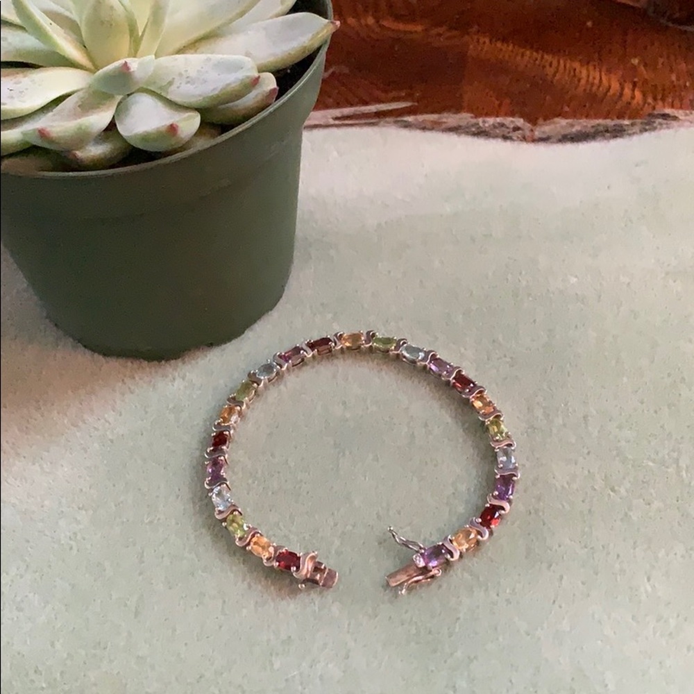 Multi Gemstone Tennis Bracelet